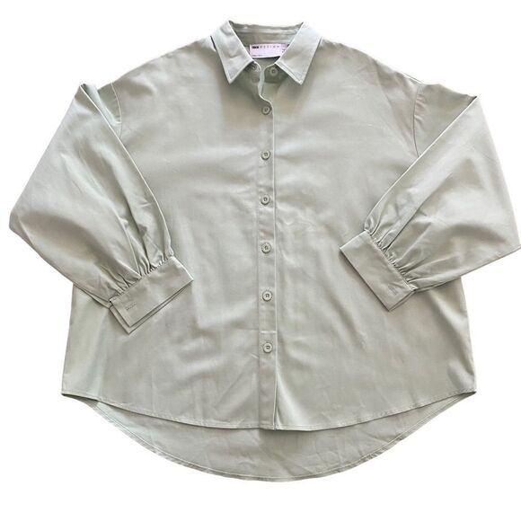 NWOT ASOS | Oversized Boxy Button Down Shirt 100% Cotton, Size 2 - Picture 1 of 7